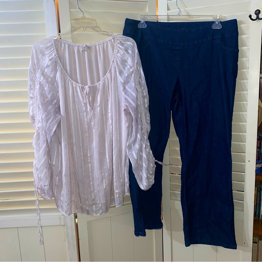 Two piece outfit including Westbound Woman jeans and NWOT Catos Top